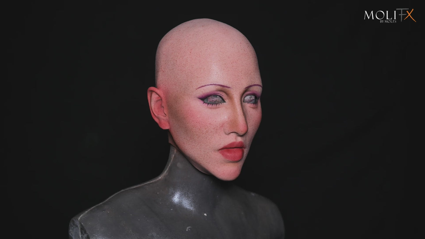 
                  
                    Load and play video in Gallery viewer, MoliFX | “Molly2” Kafka Makeup | SFX-Level Silicone Female Mask X03D
                  
                